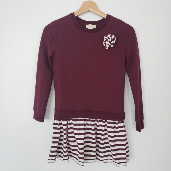 kate spade Other - Kate Spade kid girl burgundy stripe dress size 10